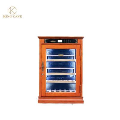 Giá tốt. Classic Cherry Wood Wine Cooler Cabinet Sản xuất thủ công Hệ thống nhiệt độ liên tục trực tuyến
