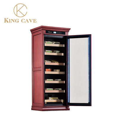 Giá tốt. Tự lập Cigar Cooler Humidor Đèn LED Cửa kính khung gỗ Tủ xì gà hiện đại trực tuyến