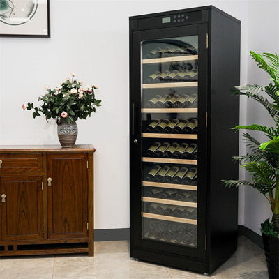 Giá tốt. Kiểm soát nhiệt độ chính xác Đen gỗ rắn Nhà bếp Wine Cooler trực tuyến