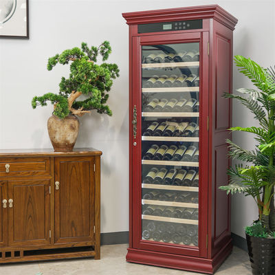 Giá tốt. Điều khiển nhiệt độ chính xác Red Solid Wood Wine Cooler With Locker trực tuyến