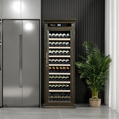 Giá tốt. Thư giãn đồ uống đứng thẳng đứng Cabinet Dark Brown Wood Wine Cooler Tủ lạnh trực tuyến