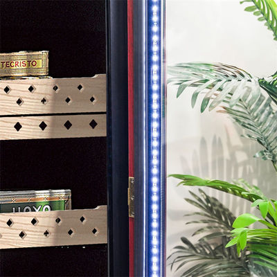 Giá tốt. Cửa kính Hộp khung gỗ màu đỏ Cigar Cooler Humidor With Lock trực tuyến