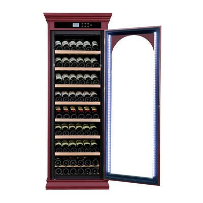 Giá tốt. Tự do đứng thiết kế thanh lịch thông minh điều khiển kỹ thuật số gỗ Wine Cooler với kết thúc màu đỏ cổ điển trực tuyến