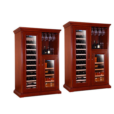 Giá tốt. Solid Wood Wine Cooler với cửa kính kép có thể khóa được và các kệ điều chỉnh và 50 đến 80% độ ẩm cho Home Bar trực tuyến