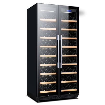 Giá tốt. Khu vực nhiệt độ kép cao cấp Wine Cooler Cabinet với điều khiển kỹ thuật số và kệ gỗ trực tuyến