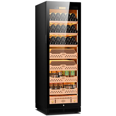 Giá tốt. Máy làm mát xì gà Cedar Tây Ban Nha với điều khiển nhiệt độ và độ ẩm kỹ thuật số trực tuyến