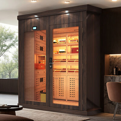 Giá tốt. Custom Solid Wood Frame Grand Reserve Walk-In Cigar Cooler Humidor Cabinet trực tuyến