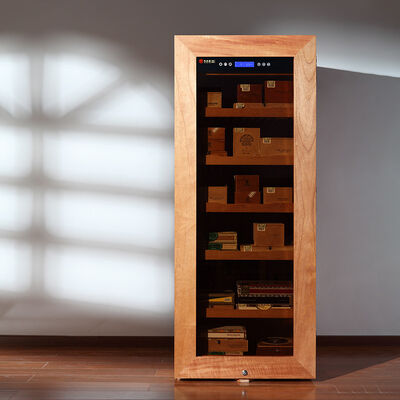 Giá tốt. Nordic Minimalis Solid Wood Cigar Cooler Humidifier Với Ánh sáng tích hợp trực tuyến