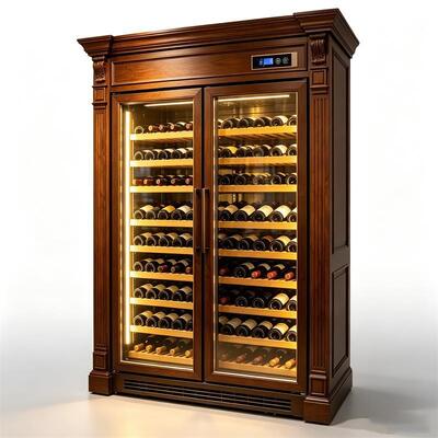 Giá tốt. Điện thoại thông minh kiểm soát nhiệt độ hai vùng gỗ rắn Wine Cooler Cabinet trực tuyến