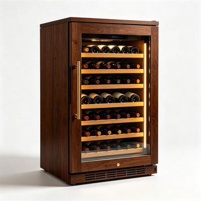 Giá tốt. Walnut Wood Wine Cooler Cabinet Tự đứng nhiệt độ liên tục Tủ lạnh rượu vang trực tuyến
